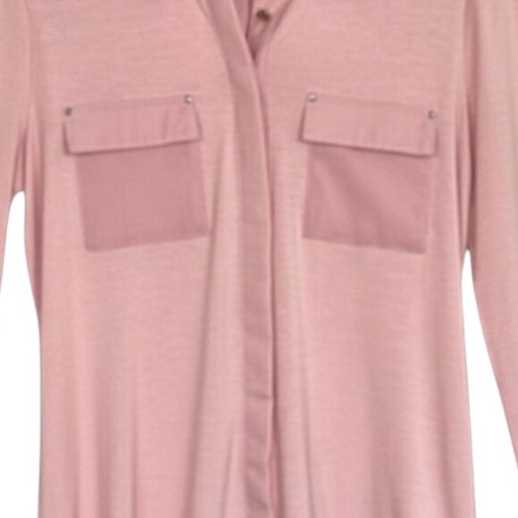 White House Black Market Blush Pink Button Up Shirt Soft Stretch Work Blouse XS - Picture 5 of 8